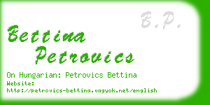 bettina petrovics business card